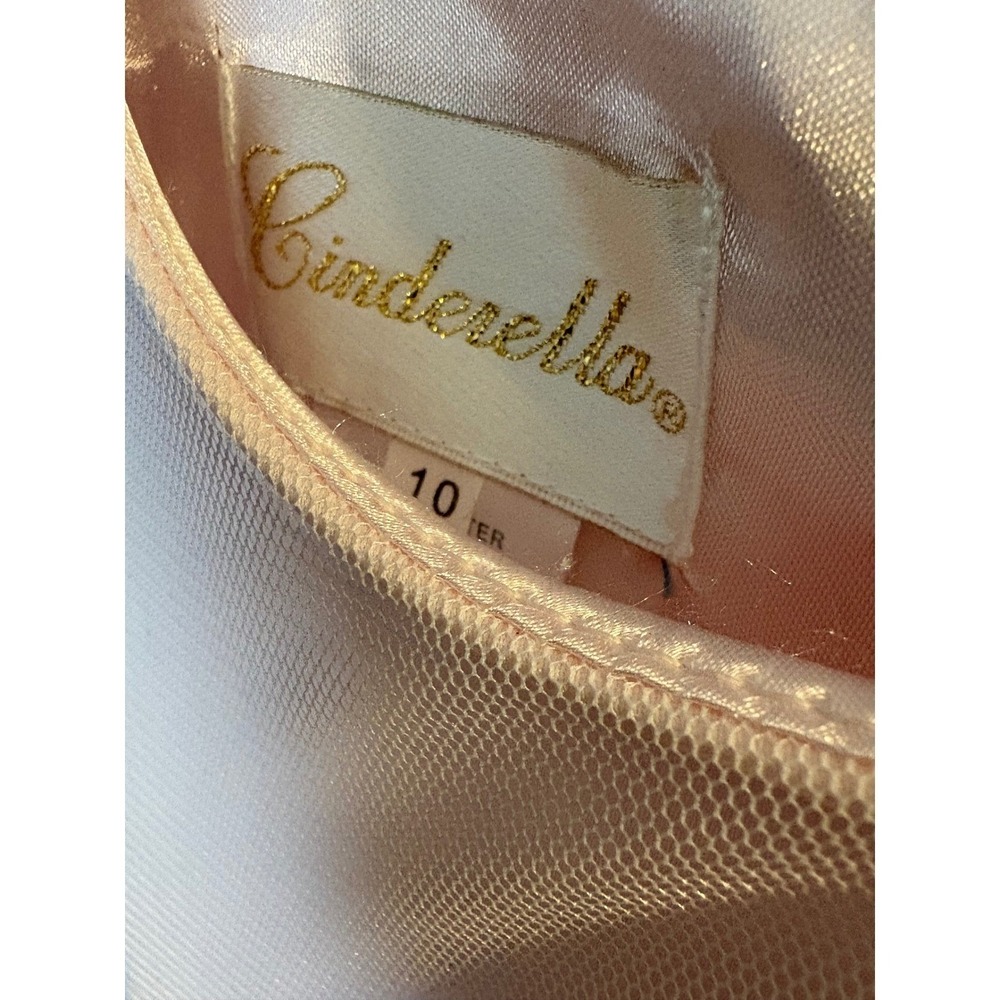 Cinderella Pink Flower Sequin Tulle Dress Girls Size 10 Formal - Picture 5 of 6